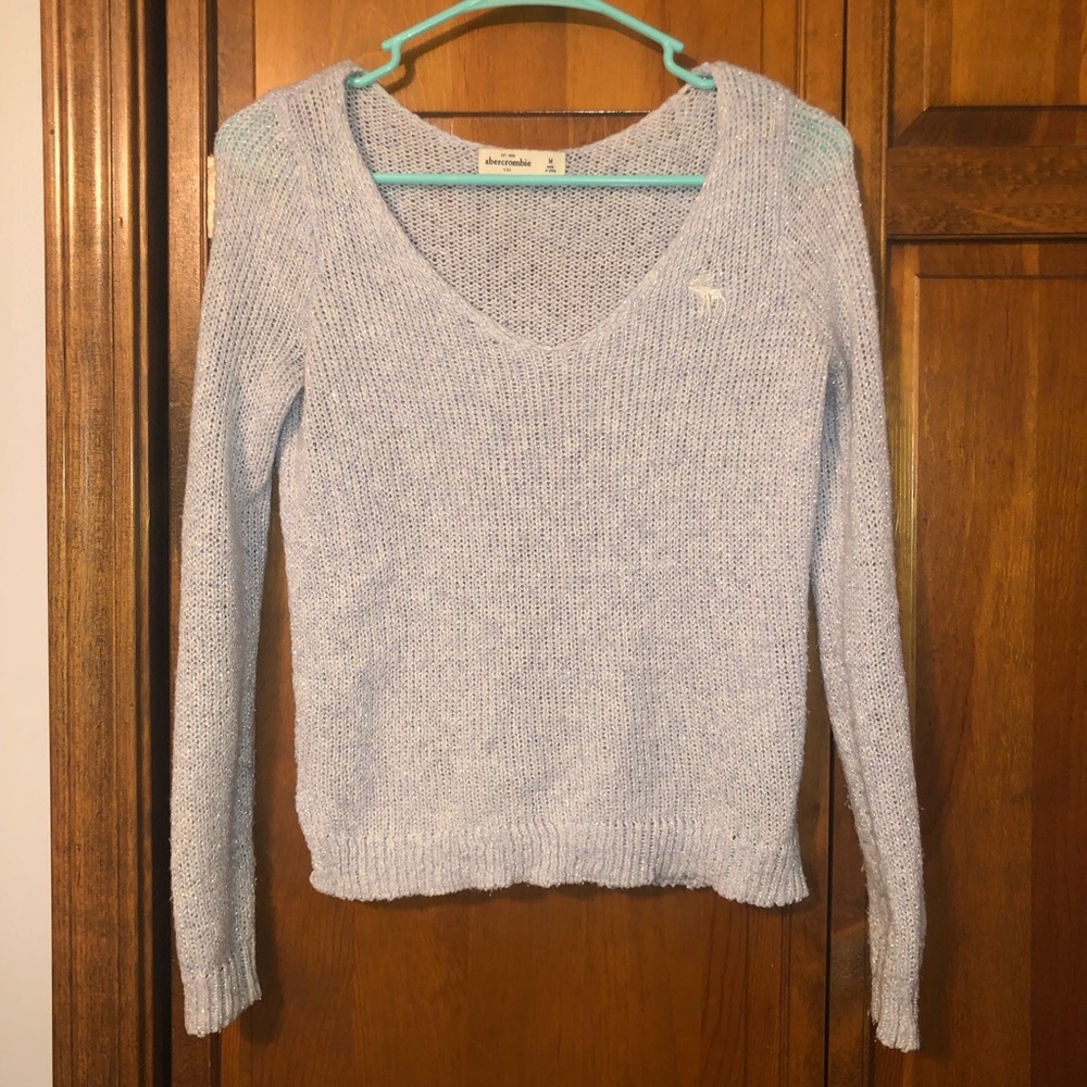 Abercrombie Kids Light Blue Sparkly Sweater Size M - Picture 3 of 8